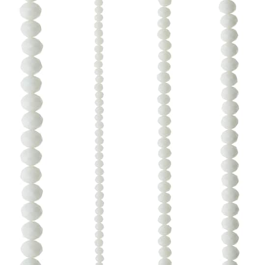 12 Packs: 4 ct. (48 total) White Faceted Glass Rondelles Beads by Bead Landing&#x2122;